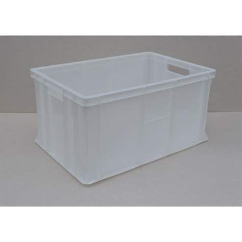 Kunststoff-Stapelbehälter Euro300, 600 x 400 x 300 mm, Wände geschlossen, Farbe weiß.