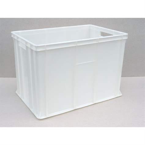 Kunststoff-Stapelbehälter Euro400, 600 x 400 x 410 mm, Wände geschlossen, Farbe weiß.