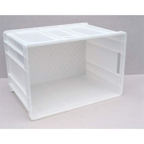 Kunststoff-Stapelbehälter Euro400, 600 x 400 x 410 mm, Wände geschlossen, Farbe weiß. - Bild3