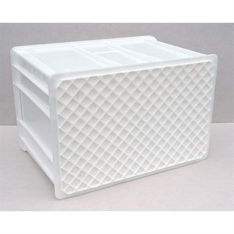 Kunststoff-Stapelbehälter Euro400, 600 x 400 x 410 mm, Wände geschlossen, Farbe weiß. - Bild4