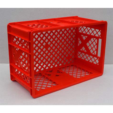 Kunststoff-Stapelbehälter Euro300, 600 x 400 x 300 mm, Wände durchbrochen, Farbe rot. - Bild3