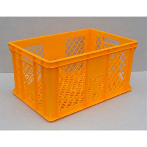 Kunststoff-Stapelbehälter Euro300, 600 x 400 x 300 mm, Wände durchbrochen, Farbe orange
