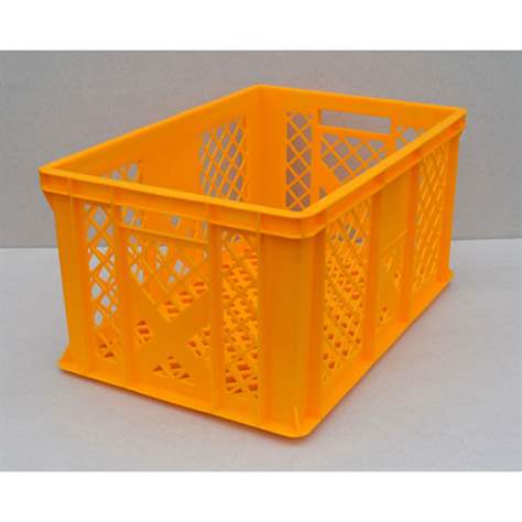 Kunststoff-Stapelbehälter Euro300, 600 x 400 x 300 mm, Wände durchbrochen, Farbe orange - Bild5