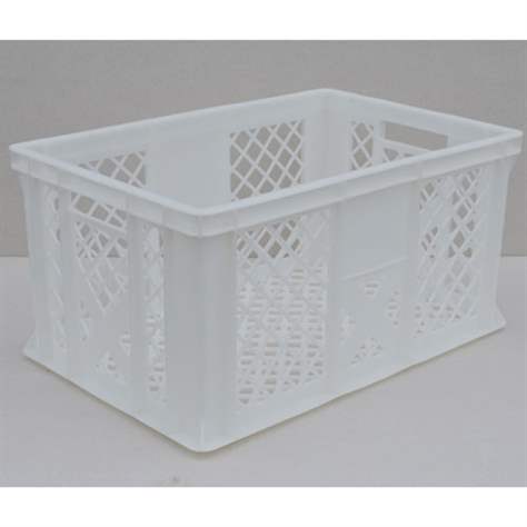 Kunststoff-Stapelbehälter Euro300, 600 x 400 x 300 mm, Wände durchbrochen, Farbe weiß