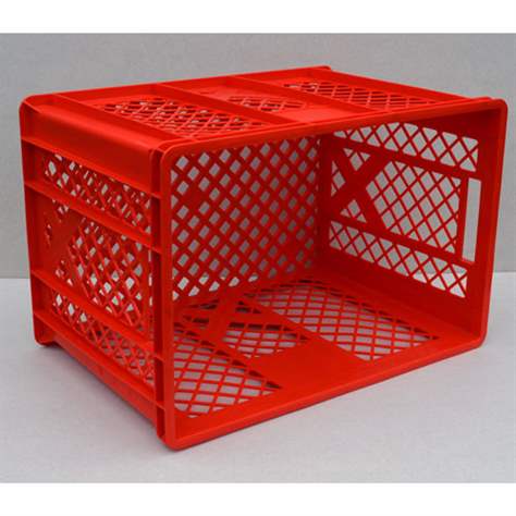 Kunststoff-Stapelbehälter Euro400, 600 x 400 x 410 mm, Wände durchbrochen, Farbe rot. - Bild3