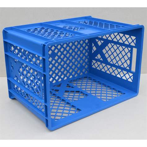 Kunststoff-Stapelbehälter Euro400, 600 x 400 x 410 mm, Wände durchbrochen, Farbe blau - Bild3