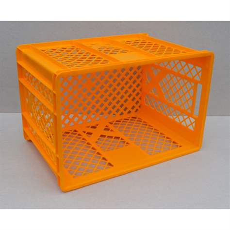 Kunststoff-Stapelbehälter Euro400, 600 x 400 x 410 mm, Wände durchbrochen, Farbe orange - Bild3