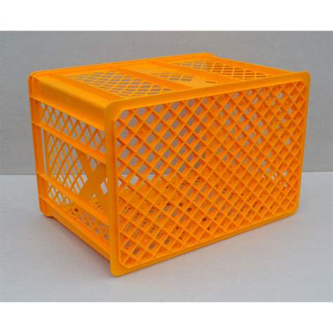 Kunststoff-Stapelbehälter Euro400, 600 x 400 x 410 mm, Wände durchbrochen, Farbe orange - Bild4