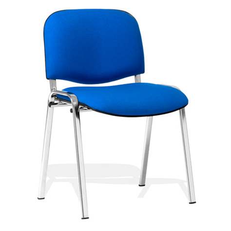 Stapelstuhl ISO, mit Textilstoffbezug Farbe Blau, Stahlkonstruktion Chrom - Nowy Styl Group
