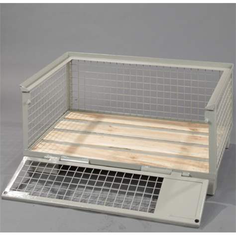 Gitterbox, mittelhohe Baumform - Längswand abklappbar, 1200x800x400 mm, Traglast 1500 kg, Farbe Grau RAL7030 - Bild2