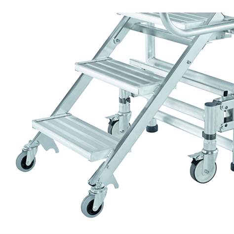 Platformă de lucru mobilă cu trepte pe o parte, pliabilă - imagine3