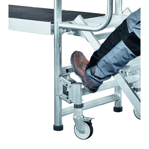 Platformă de lucru mobilă cu trepte pe o parte, pliabilă - imagine4