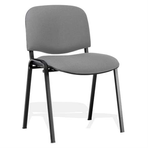 Stapelstuhl ISO gepolstert, Farbe licht grau, Stahlkonstruktion Schwarz lackiert - Nowy Styl Group