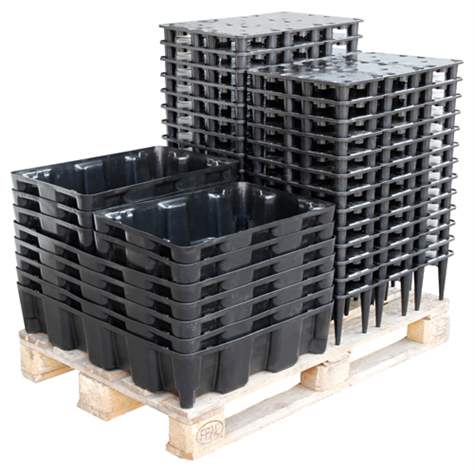 Záchytná vana plastová s roštem, objem 60 l, 800x600 mm, černá - CEMO GmbH - obrázek3