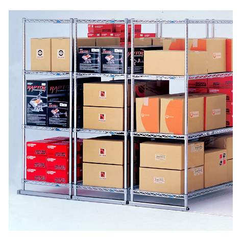 Gitterregal, verchromt, Fachboden-Traglast 250 kg, HxBxT: 1820x920x610 mm, 4 Fachböden - Bild2