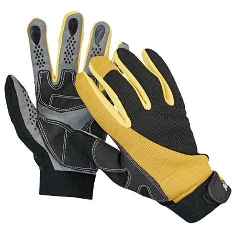 Arbeitshandschuhe CORAX, Profi, schwarz/gelb, Gr. 9