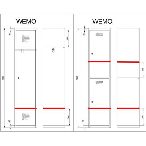 Pridavná polica pre šatňovu skriňu WEMO, širka 300 mm, barva šedá RAL7035 - Malow - obrázok2