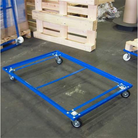 Leicht-Palettenfahrgestelle 1220 x 820 mm, Tragfähigkeit 200 kg, schwarze Gummiräder