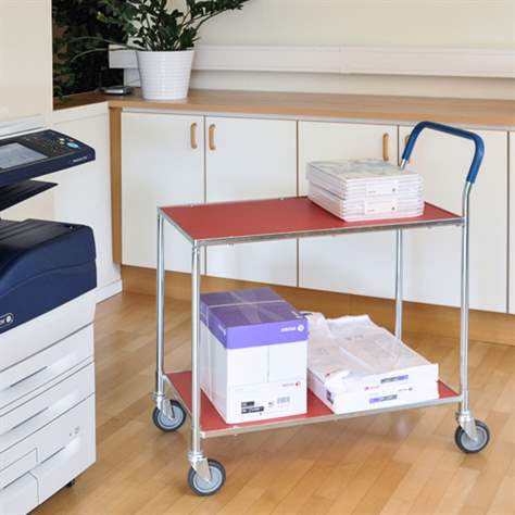 Tischwagen, galvanisch verzinkt, 2 Etagen Farbe Buche, Tragfähigkeit 150 kg, LxBxH: 850x435x950 mm - Konga Mekaniska Verkstad AB - Bild2