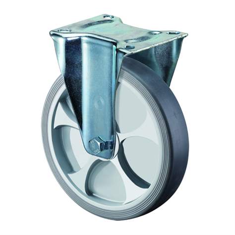 Industrie Bockrolle mit Thermoplastischen Gumireifen, Kugellager, Durchm. 100 mm