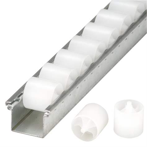 Cale de rulare cu role din plastic - conveior cu șine cu role transport 3 m, role cilindrice din plastic