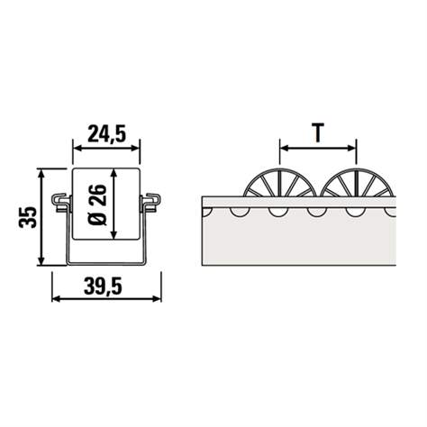 Cale de rulare ESD cu role din plastic - conveior cu șine cu role transport 3 m, role cilindrice din plastic - imagine3