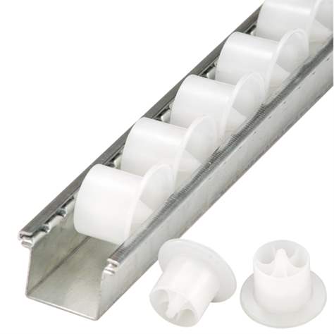 Cale de rulare cu role din plastic - conveior cu șine cu role transport 3 m, role din plastic cu ghidaj