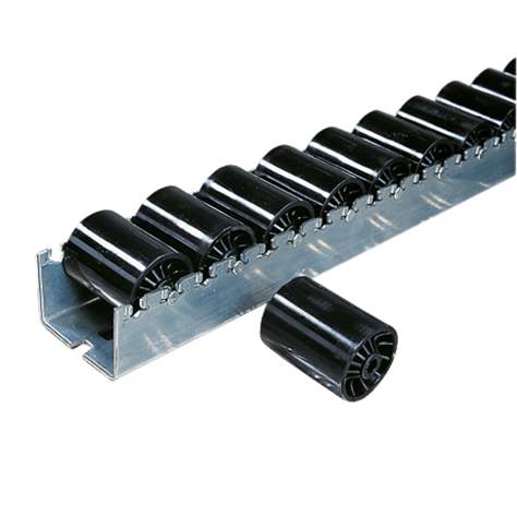 Paletten-Transport-Rollenleiste 2,4 m, Kunststoff-Zylinderrollen