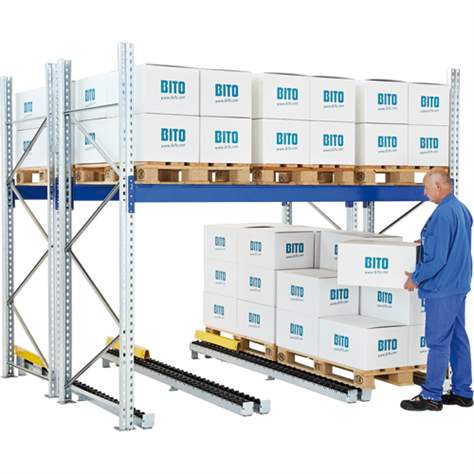 Paletten-Transport-Rollenleiste 2,4 m, mit Kunststoff-Spurkranzrollen - Bild3