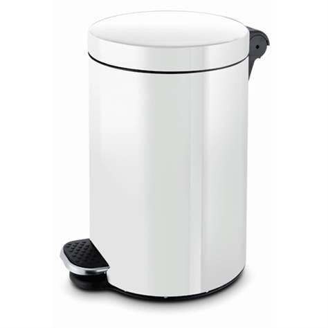 Tritteimer ALDA, Stahl Pulverbeschichtet Farbe Weiß, Volumen 5 l - Alda S.A.