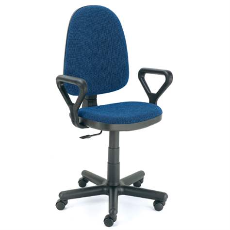 Bürodrehstuhl PRESTIGE, mit Armlehnen, Bezugsmaterial Basic – Farbe blau - Nowy Styl Group