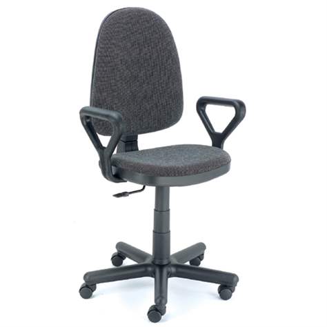Bürodrehstuhl PRESTIGE, mit Armlehnen, Bezugsmaterial Basic – Farbe hellgrau - Nowy Styl Group