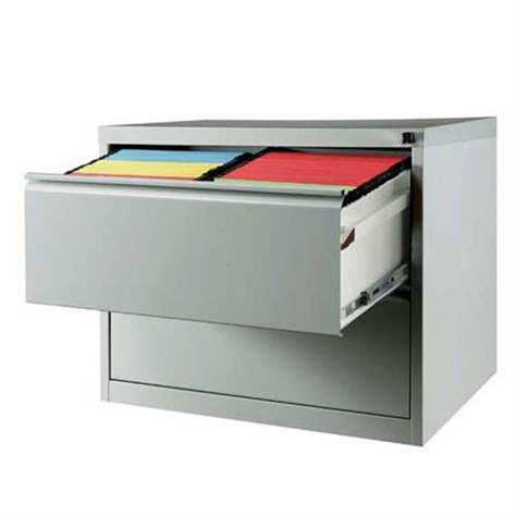 Hängeregistraturschrank ECONOMY, Format A4, zwei 2-bahnige Schubladen, HxBxT: 704x840x623 mm, Lichtgrau RAL7035 - Kovona Lysa nad Labem - Bild5