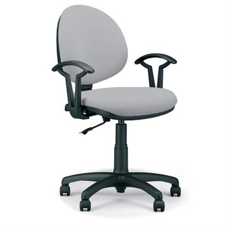 Moderner Bürostuhl SMART mit Armlehnen, Bezugsmaterial Basic - Farbe lichtgrau - Nowy Styl Group