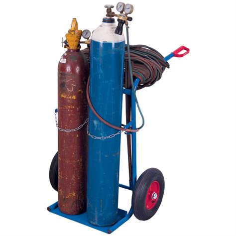 Gasflaschenwagen VARIOfit, für 2 Flaschen mit 210-250 mm Durchmesser, Luftbereifung - Cordes - Bild2