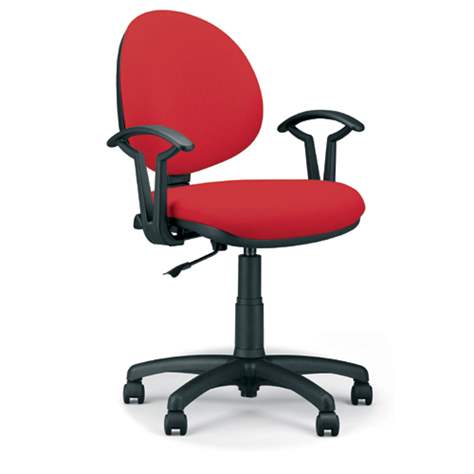 Moderner Bürostuhl SMART mit Armlehnen, Bezugsmaterial Basic - Frabe rot - Nowy Styl Group