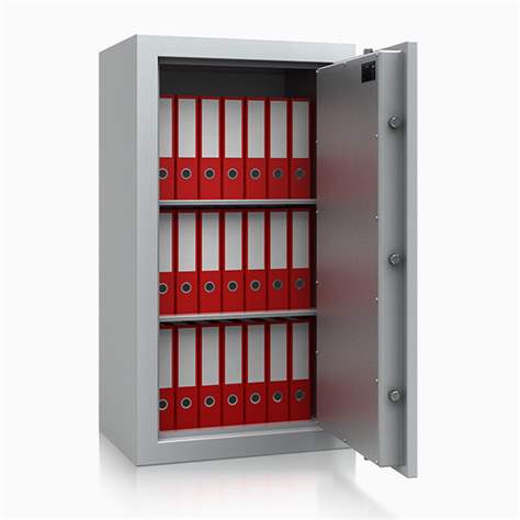 Dulap rezistent la incendiu tip seif, nivel de securitate S2, ușă batantă, Hxl: 1250 x 700 mm