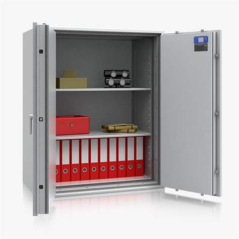 Dulap rezistent incendiu - substanțe inflamabile/periculoase clasa S60P și S2, dimensiuni exterioare: 1189 x 975 x 559mm, greutate 424kg, 2 polițe