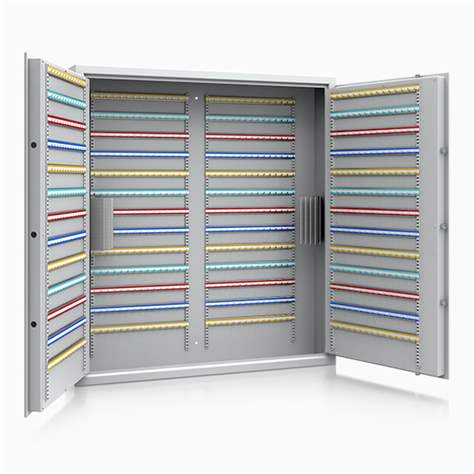 Dulap de siguranță antiefracție pentru chei cu 780 cârlige tip seif pentru chei, clasa de siguranță S1 - EN14450, HxLxl: 1300 x 1200 x 200 mm