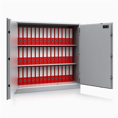 Dulap rezistent la incendiu tip seif, certificat conform EN 14450, nivel de securitate S1, Hxl: 1200 x 1260