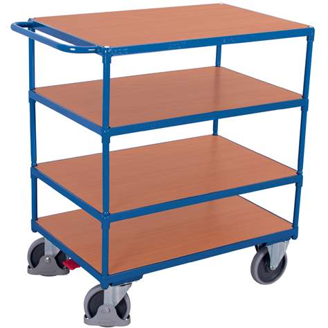 Tischwagen VARIOfit, 4 Etagen-Holzwerkstoffplatte (MDF), 1000x700 mm, Tragfähigkeit 500 kg - Cordes