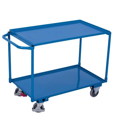 Cărucior de atelier cu polițe VARIOfit cu 2 polițe vană colector, 1000 x 600 mm, cap. port. 250 kg - Cordes