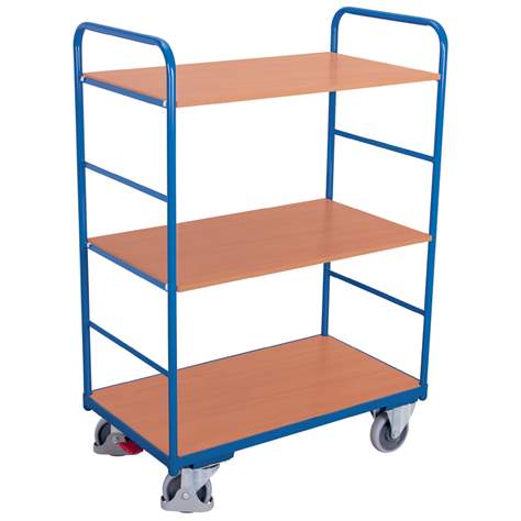 Vysoký etážový vozík VARIOfit - tři police, 1000 x 700 mm, nosnost 250 kg - Cordes