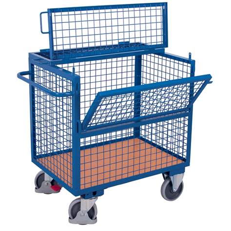 Drahtkastenwagen VARIOfit mit Deckel, 1200x800 mm, Tragfähigkeit 500 kg - Cordes