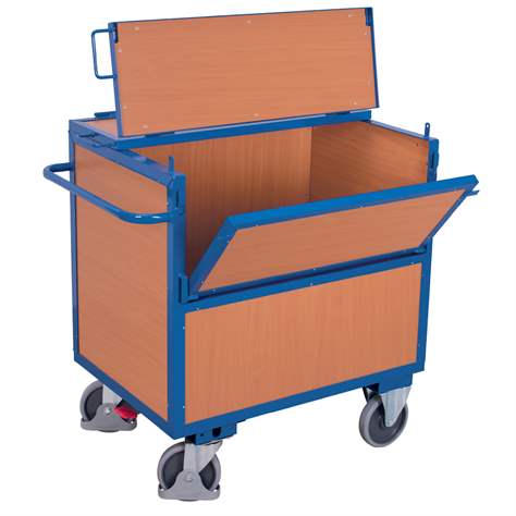 Holzkastenwagen VARIOfit mit Deckel, 1200x800 mm, Tragfähigkeit 500 kg - Cordes