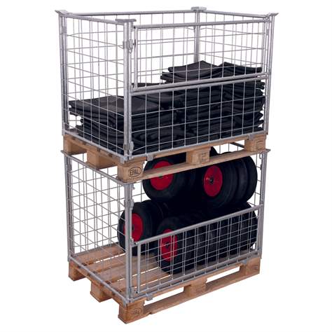 Aufsatzrahmen mit Klappe, Höhe 1200 mm, für Palette 1200x800 mm, verzinkt - Cordes - Bild2