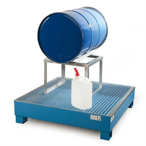 Ocelová záchytná vana (StawaR), s roštem, záchytný objem 65l, dxšxv: 800x900x220 mm - obrázek2