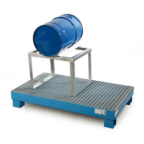 Ocelová záchytná vana (StawaR), s roštem, záchytný objem 74l, dxšxv: 1300x800x205 mm - obrázek2