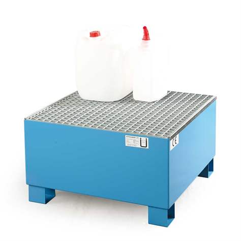 Ocelová záchytná vana (StawaR), s roštem, záchytný objem 203l, dxšxv: 800x800x465 mm