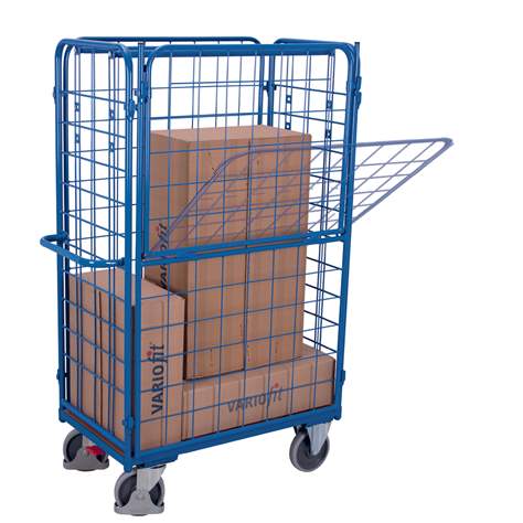 Gepäckwagen VARIOfit, hoch 1820 mm, 4-seitig, eine Wand klapbar, Ladefläche 1200x800 mm, Tragfähigkeit 500 kg - Cordes - Bild3